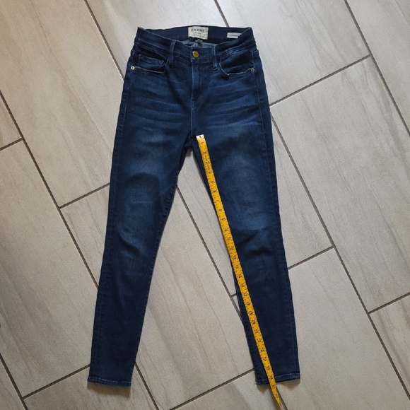 Frame Denim Dark Blue Skinny Stretchy Jeans Size 26 NWOT - Picture 3 of 5